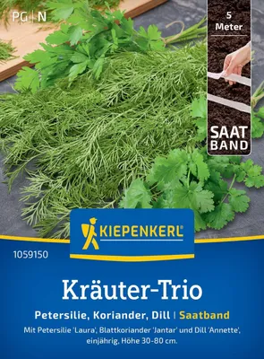 Produktbild von Kiepenkerl Saatband Kräutersamen-Trio Petersilie Laura Koriander Jantar Dill Annette 5 lfd. Meter