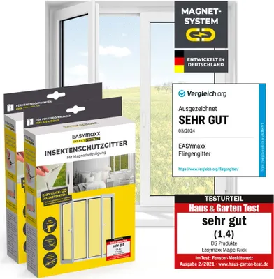 Produktbild von EASYmaxx Insect Protect Magnet-Insektenschutzgitter 2er-Set, bis max. 150x180cm