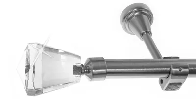 Produktbild von Gardinenstange mit Wandhalterung I Metall Edelstahl Look 1-läufig I Ø20mm | H50R