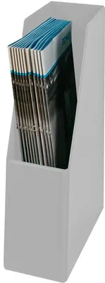 Produktbild von PVC-Stehsammler mit Rückentasche und Griffloch, DIN A4, Rückenbreite 80 mm, 320 x 240 x 80 mm, Weiß, Verpackungseinheit: 1 P/5