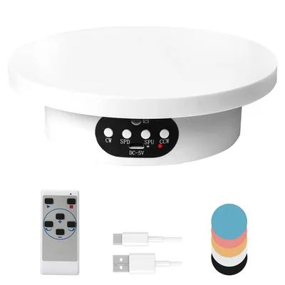 Produktbild von Elektrisch drehbarer Displayständer,Tassen-Display-Drehtellerständer, 360 Grad drehbarer Drehteller mit 5-farbigem Hintergrund zur Produktpräsentation