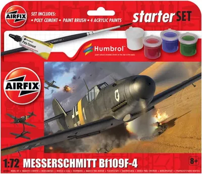 Zdjęcie produktu dla Airfix 1:72 A55014 Zestaw startowy - Messerschmitt Bf109F-4