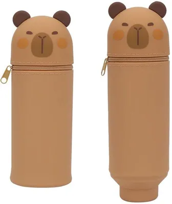 Zdjęcie produktu dla Etui Kawaii 2 w 1 do szkoły, silikonowe, z motywem zwierzątek z kreskówek, piórnik
