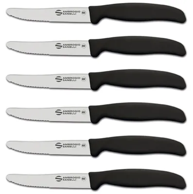 Tafelmesserset, 6 gezahnte Messer 11 cm, lasergeschärft, Edelstahl