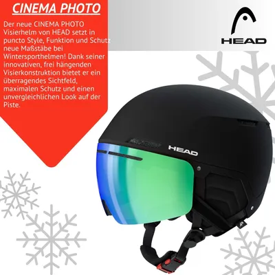 Produktbild von Head Cinema Photo Helm Mit Visier Schwarz 56-59 cm / Photo Green/CAT1-3 Schwarz 56-59 cm
