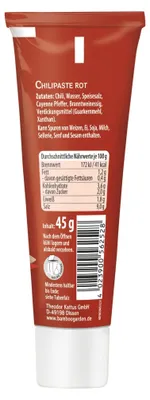 Produktbild von Chili Paste rot 45 g Tube - Scharfe Würzpaste für Fleisch & Gemüse - Vegan