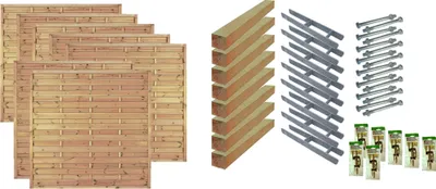 Produktbild von Sichtschutzzaun Maxi-Massiv 5, (Set), 7 Elemente, LxH: 1332x180 cm
