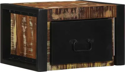 Image de Table de chevet multicolore 40x35x25 cm bois de récupération
