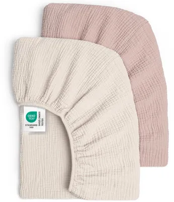 Produktbild von lulumoon Spannbettlaken 70x140 Musselin für Kinderbett: 100% Baumwolle