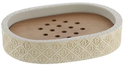 Produktbild von TENDANCE | Badeseifenschale - Seifenschale - Seifenhalter - beige - 3 x 12 x 9 cm - aus Polyresin - Seifenablage - Dekorativ - modern - Praktisch