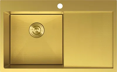 Image de Mexen Exar évier en acier 1 bac avec égouttoir gauche 780 x 480 mm, or HC - 6433781010L-55HC