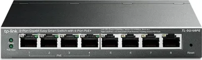 Immagine prodotto di TP-Link TL-SG108PE: switch PoE gestito a 8 porte Gigabit per una rete efficiente