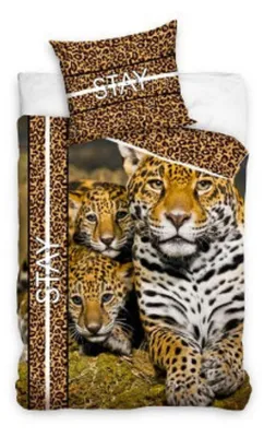 Produktbild von Leopard Bettwäsche - weiche Baumwolle 135x200 cm Kissen und Decke