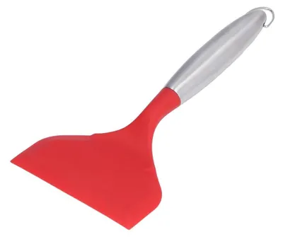 Productafbeelding van Brede siliconen spatel, antiaanbak panhaak, wokspatel, rood, 11,6 x 26,5 cm
