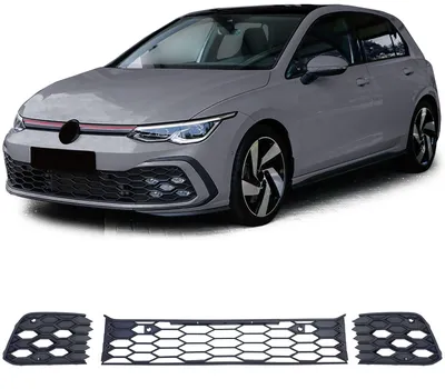 Gitter Stoßstange LINKS RECHTS MITTE Waben Matt für VW Golf 8 VIII GTI GTD 19-24 – Produktansicht