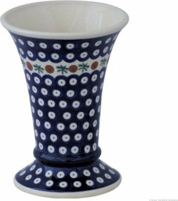 Original Bunzlauer Keramik 800ml Vase "Valentina" 19,5cm – Handgefertigte Blumenvase, Dekor 41