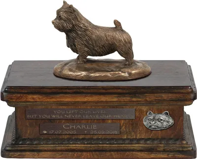 Productafbeelding van Art-Dog Dierenurn – Norwich Terrier – gegoten uit bronspoeder en hars