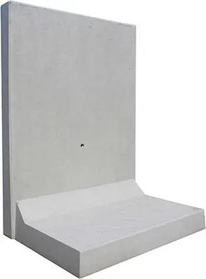 Produktbild von L-Stein Winkelstein Sichtbeton bewehrt grau 100 cm x 12 cm x 180 cm Fußtiefe = 100 cm