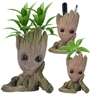 Zdjęcie produktu dla Doniczka osłonka organizer przybornik na biurko Groot Strażnicy Galaktyki osłonka na rośliny pojemnik na długopisy 14 cm