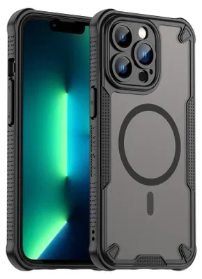 Image de Defender Housse pour Apple iPhone 13 Pro Housse noire mate Magsafe Backcover Handy Case