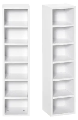 Produktbild von 2-teiliges CD-Regal aus Holz mit 12 F?chern, wei?, 21 x 19,2 x 88,3 cm