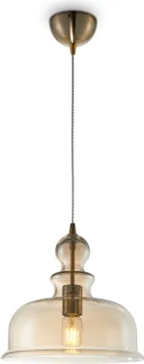 Zdjęcie produktu dla Lampa wisząca, metal, brąz, gniazdo E27, wysokość 150 cm