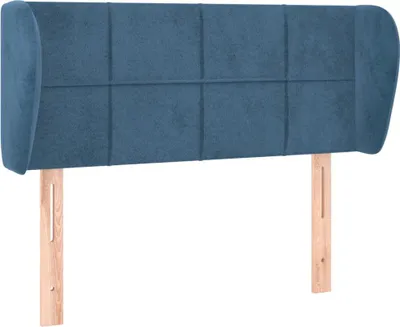 Produktbild von vidaXL Kopfteil mit Ohren Dunkelblau 83x23x78/88 cm Samt