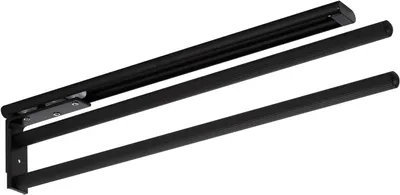 Produktbild von Handtuchhalter & -haken SOTECH Aluminium Handtuchhalter TED 2-armig schwarz matt (450-730 mm, ausziehbar, drehbar) Teleskop-Handtuchhalter geeignet fü