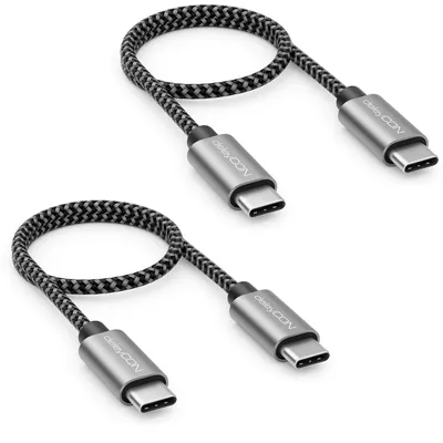 Produktbild von deleyCON 0,30m USB-C Kabel PD3.0 60W USB-C auf USB-C, 2 Stück