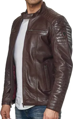 Produktbild von Tazzio Herren Jacke Lederjacke Biker Echtleder 19709 Bordeaux M
