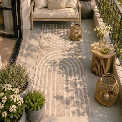 Zdjęcie produktu dla Volero - Dywan na balkon - Sierra Arches Beżowy/Kremowy - 80x250 cm