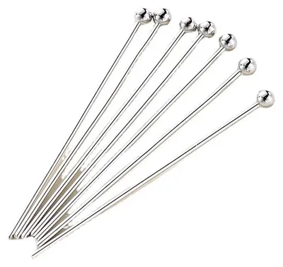 Kugelstecknadeln 16 mm, 100 Stück, Weißgold, Schmuckzubehör