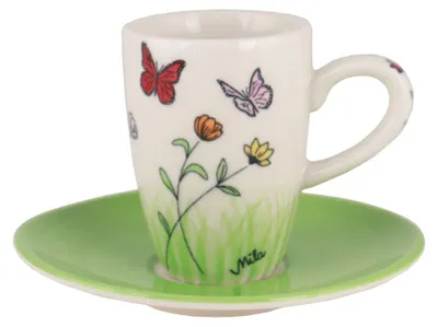 Produktbild von Mila Keramik Espresso-Tasse mit Untere Schmetterlinge
