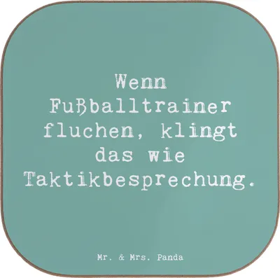 Produktbild von Mr. & Mrs. Panda Untersetzer für Gläser Spruch Fußballtrainer Taktik - Meeresbrise - Geschenk, Tischuntersetzer, Berufe, Coaster, personalisierte Geschenke, Berufstätige