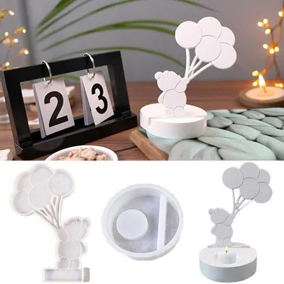 Produktbild von Silikonformen, Gussformen für Kerzenhalter, Aromatherapie-Kerzenhalter, Gipsformen, DIY-Geschenkballon in Bärenform