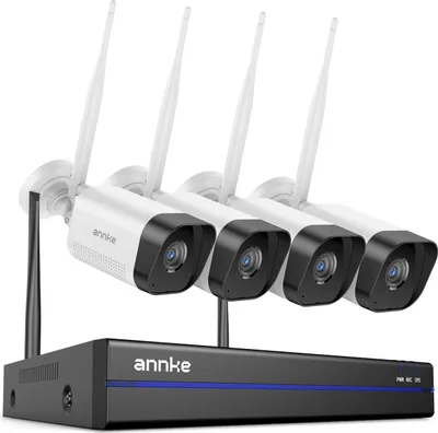 Immagine prodotto di Sistema di videosorveglianza, risoluzione 8 MP, audio bidirezionale, NVR a 16 canali, 4 telecamere, Nessuna-a
