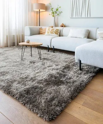 Imagen del producto de Alfombra Unyqoos® Posh, pelo alto, 160x230 cm – Terciopelo, gris, poliéster, altura del pelo: 50 mm