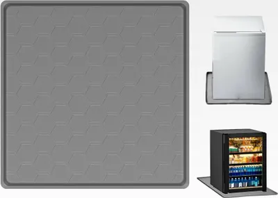 Produktbild von Kühlschrankmatte, 60x60 cm, Silikonmatte mit Erhöhtem Rand für Kühlschrank, Waschmaschine und Weinschrank (Grau)