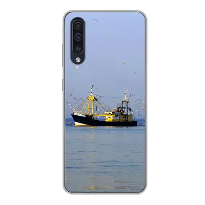 Produktbild von MuchoWow® Handyhülle Schutzhülle Hülle für Samsung Galaxy A50 Nordsee - Fischerboot - Vogel Silikon Softcase Handy Hülle - Mobiltelefonhülle