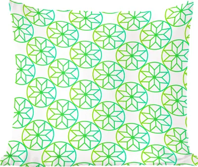 Produktbild von MuchoWow® Zierkissen Sofakissen Wohnzimmer Dekokissen 40x40 cm Grün - Sterne - Kreis - Foto Kissen - Schlafzimmer Dekoration