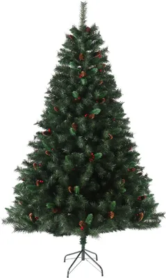 Produktbild von SVITA Weihnachtsbaum künstlich Tannenzapfen und Beeren inkl. Ständer 210cm