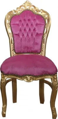 Produktbild von Casa Padrino Barock Esszimmer Stuhl Rosa / Gold