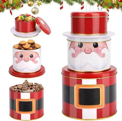 Imagen del producto de Bandejas metálicas de 3 compartimentos para galletas de Navidad