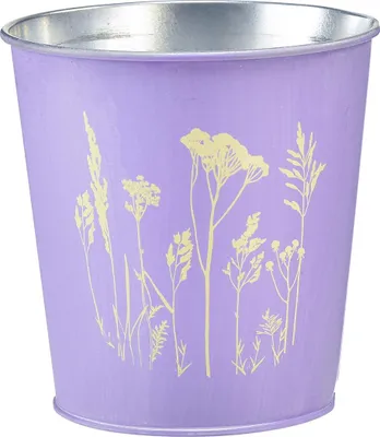 Produktbild von Dekorativer Metall-Blumentopf mit floralen Motiven für Frühling und Tischdeko
