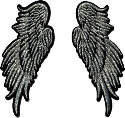 Produktbild von Wing Wings Wings Emblem-Patch-Set zum Aufbügeln in Silber