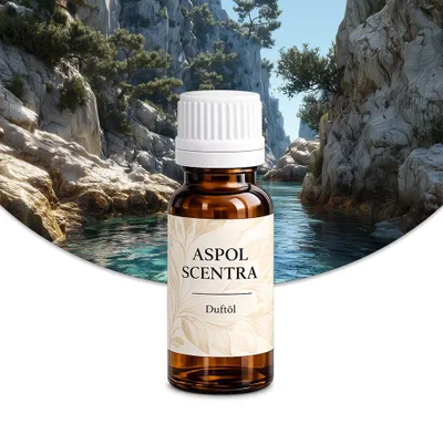 Produktbild von Aspol Scentra Mediterran UFIGREEN Duftöl für Kerzen und Diffusoren 10 ml, KI-generiertes Bild
