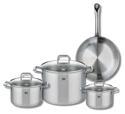 4-tlg. Kochtopf-Set, Edelstahl, 16–28 cm, Induktion