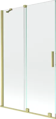 Zdjęcie produktu dla Mexen Velar parawan 2-skrzydłowy 110x150cm, złoty, szkło transparentne
