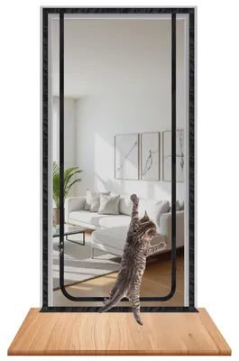 Produktbild von Katzengitter Türgitter Katzenschutz - 100 x 210 cm - Reißverschluss - Ohne Bohren