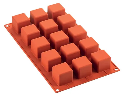 Immagine prodotto di Silikomart teglia per muffin cubo 15er 3,5x3,5x3,5cm silicone, terracotta